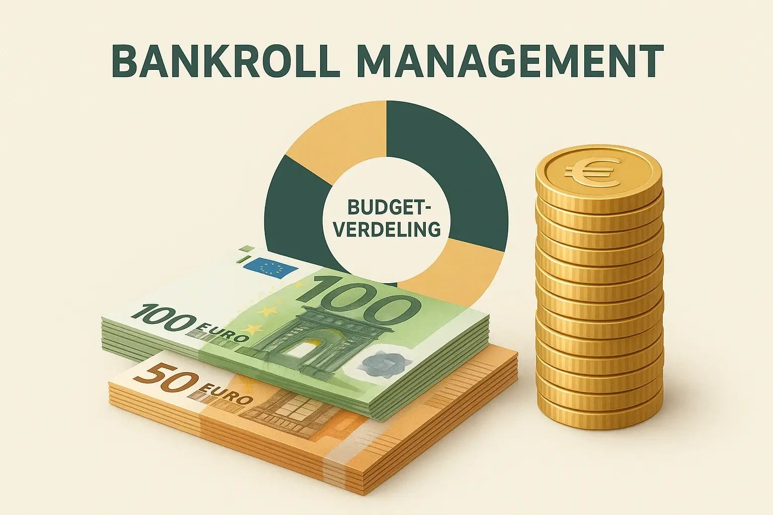 Bankroll management visualisatie met euro's en percentage verdeling voor hockey weddenschappen