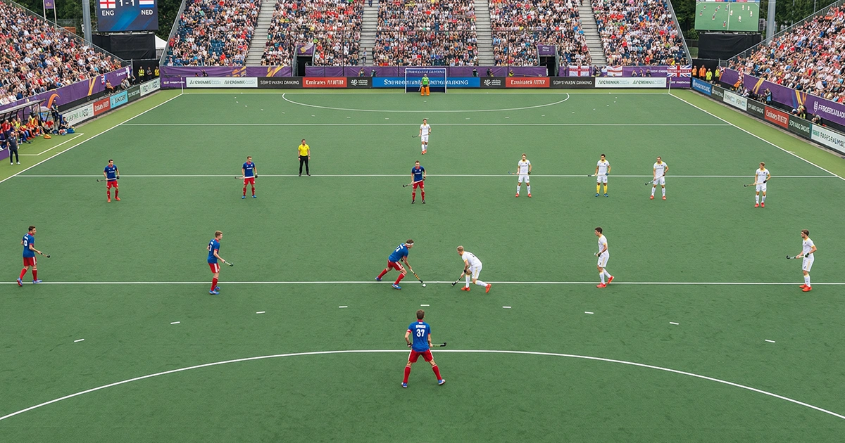 Veldhockeywedstrijd met tactisch overzicht