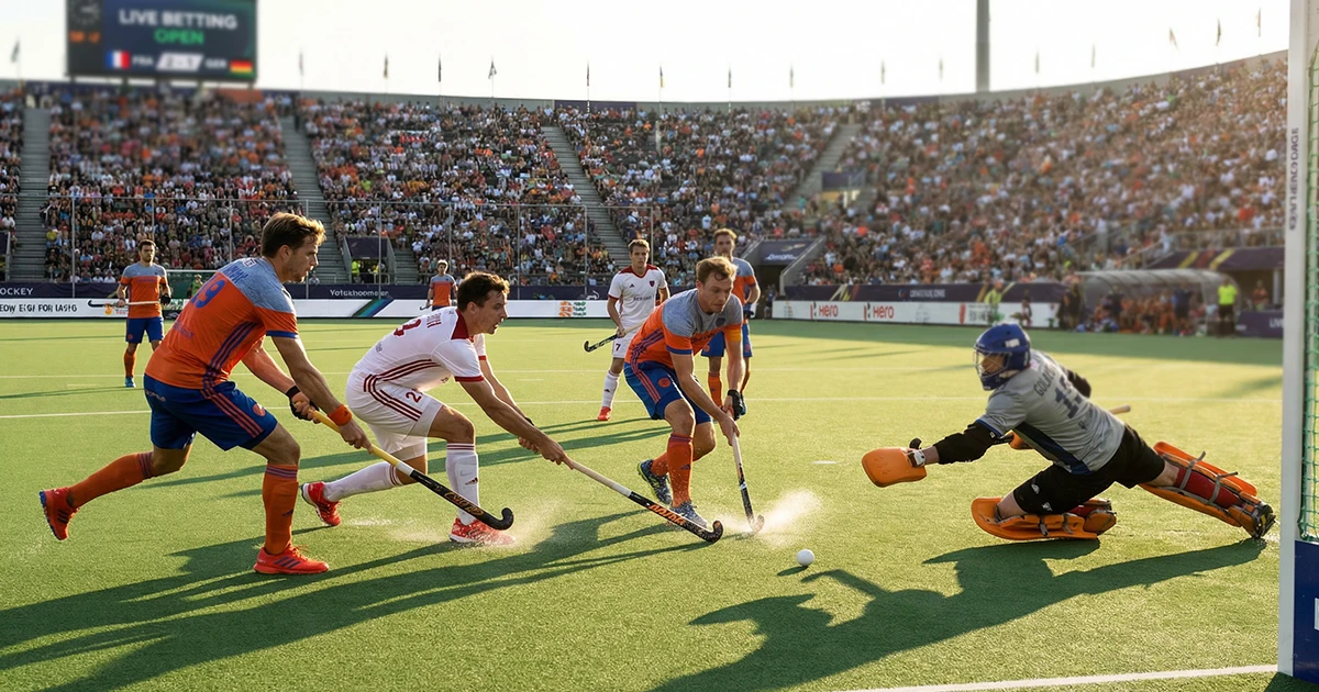 Spannende hockeyactie geschikt voor live wedden