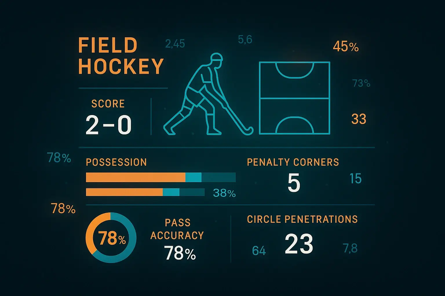 Moderne data-analyse visualisatie met hockeystatistieken en grafieken voor wedden