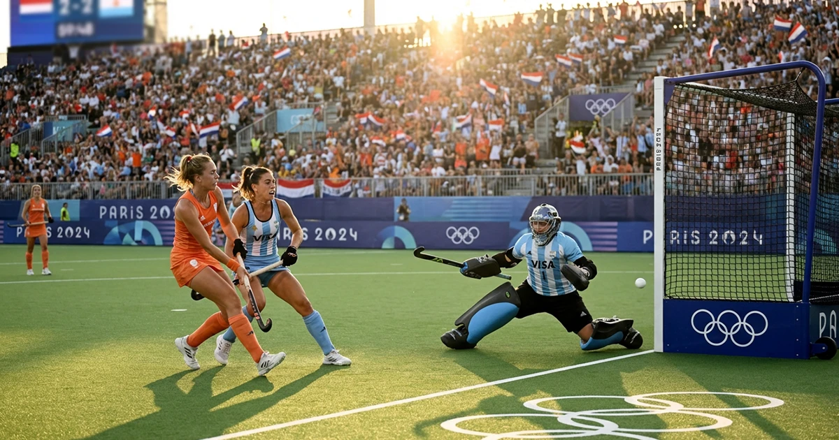 Olympische hockeyfinale met spannende actie