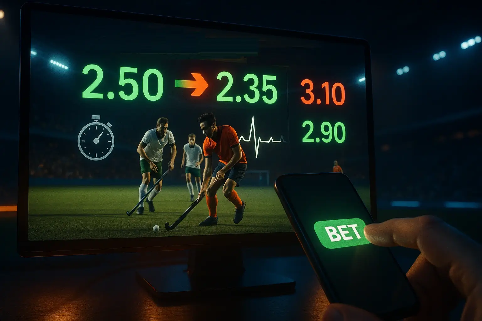 Live wedden op hockey met real-time odds en spanning van het moment